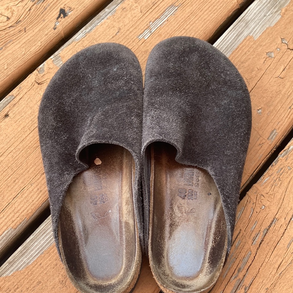 Birkenstock suede clogs